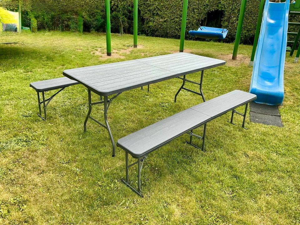 Bierzeltgarnitur schwarz Tisch Bank Set mieten bei TutNix – 3