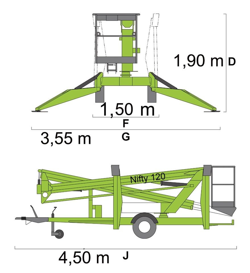 Hubsteiger Arbeitsbühne Fahrkorb 139 12 m 17m mieten in Geestland – 4
