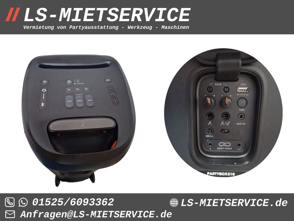 JBL Partybox 310 Musikbox mieten bei LS-Mietservice – Party-Sound