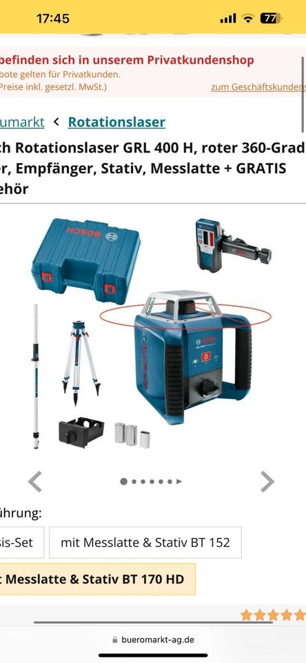 Rotationslaser Niviliergerät Baulaser mieten bei Deichbar – 2