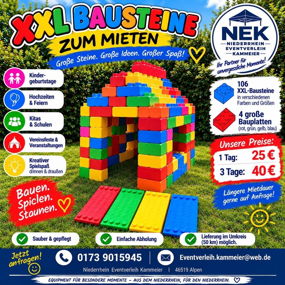 ESDA XXL Bausteine mieten in Alpen – Spiel & Spaß