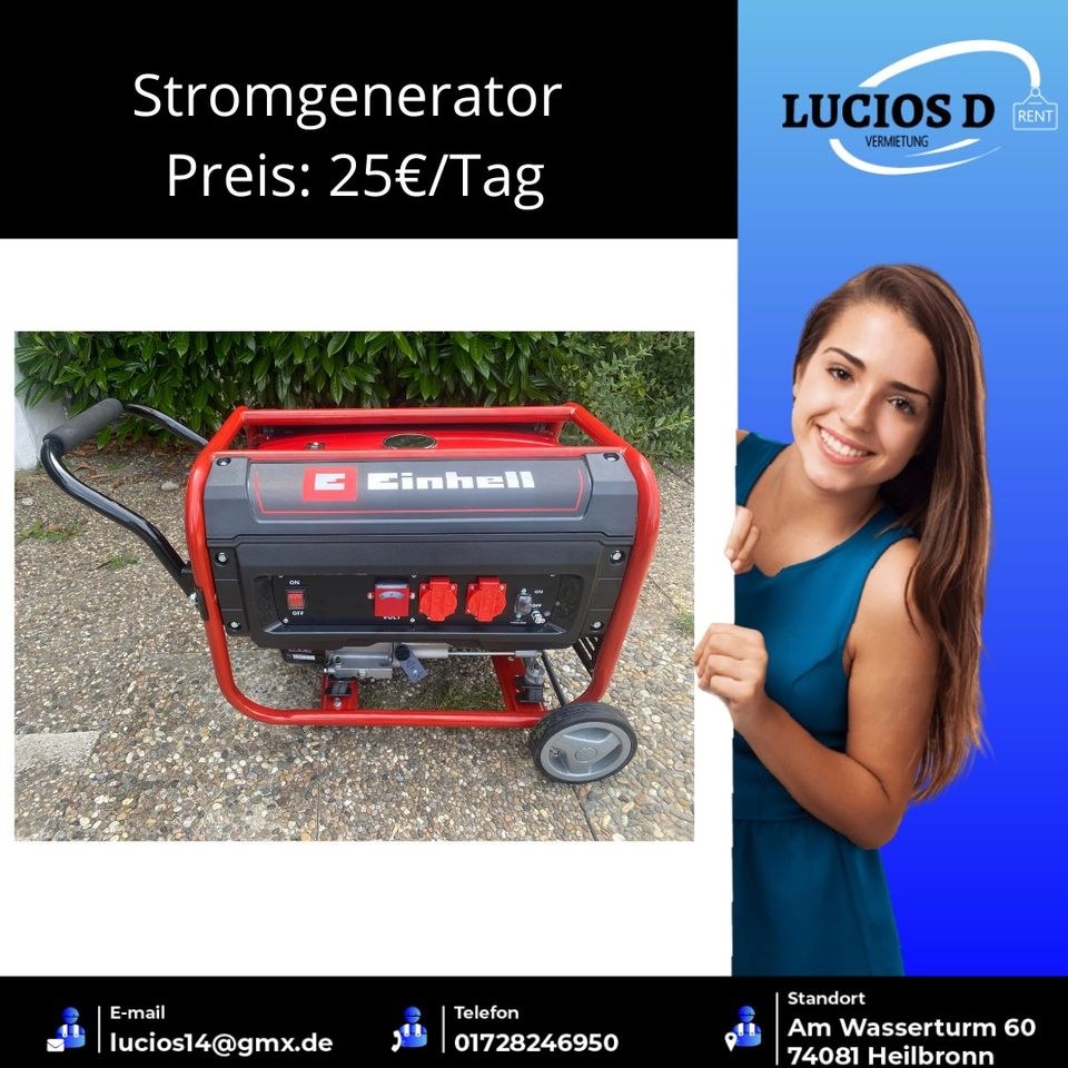 Stromgenerator Benzin Kompressor Kfz Ladegerät mieten in Heilbronn