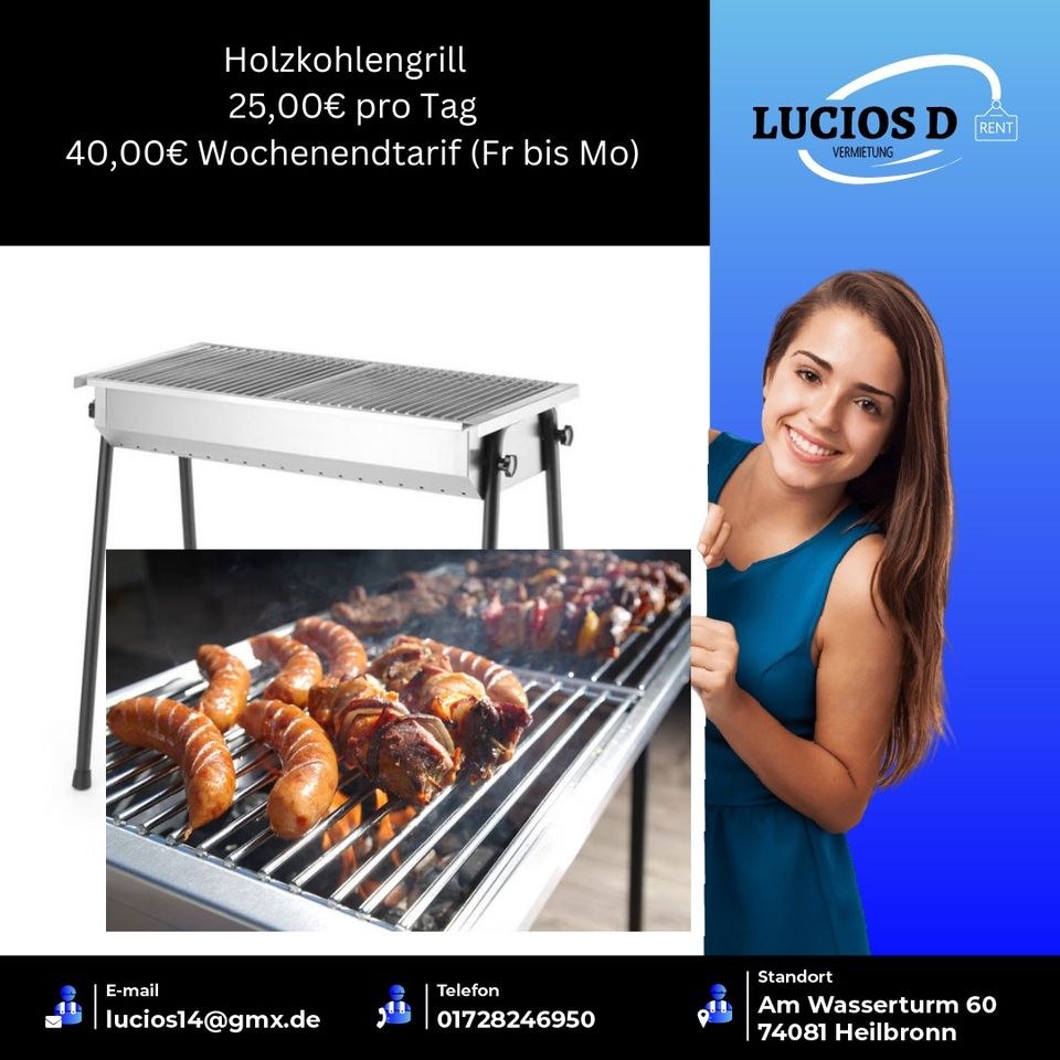 Holzkohlengrill Gaskocher Gasgrill mieten bei Lucios Vermietung – 2