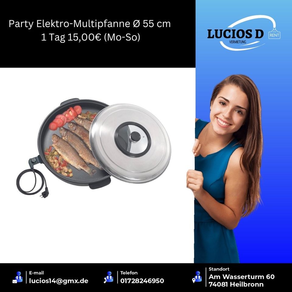Speisenwärmer Chafing dish Partypfanne mieten bei Lucios Vermietung – 4