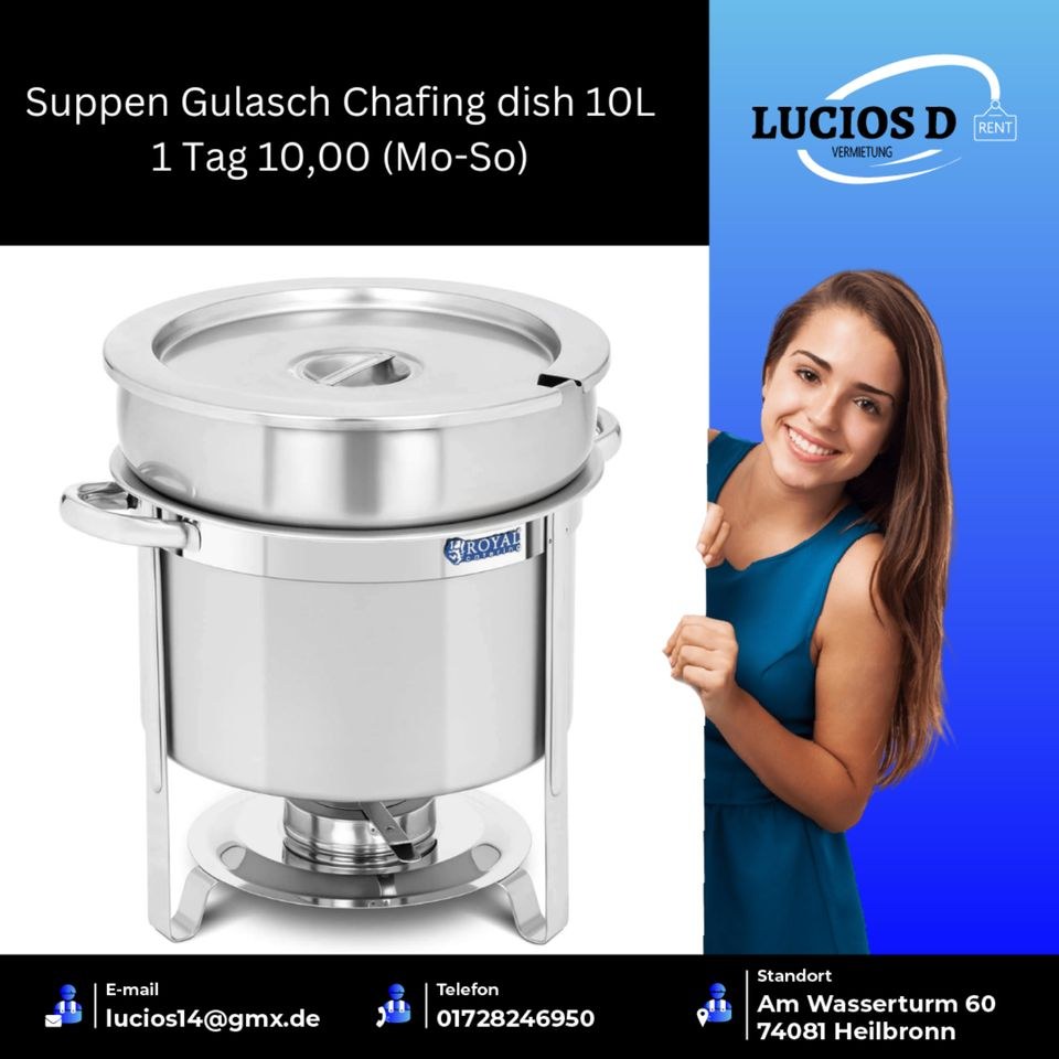 Speisenwärmer Chafing dish Partypfanne mieten bei Lucios Vermietung – 2