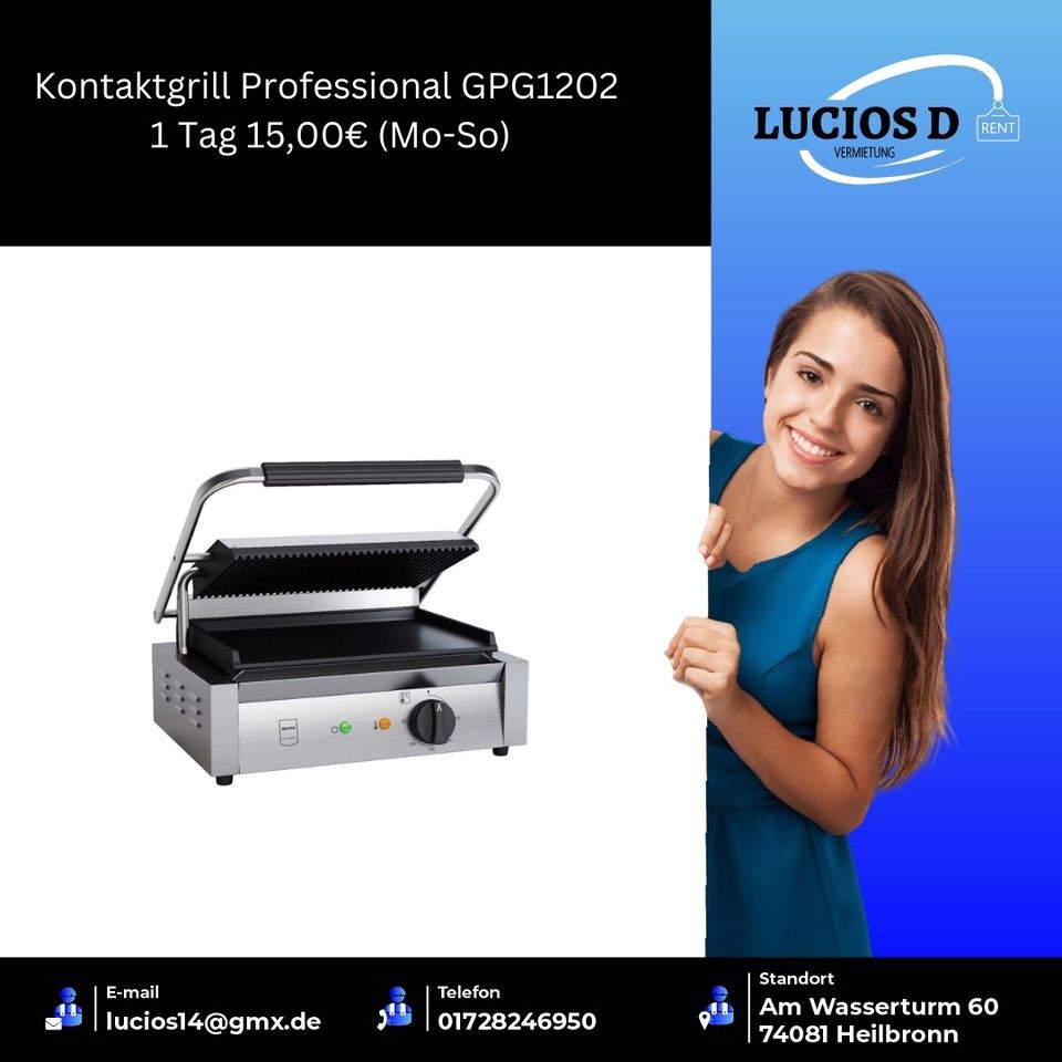 Fritteuse Bierglas Grillplatte Kontaktgrill mieten in Heilbronn – 2