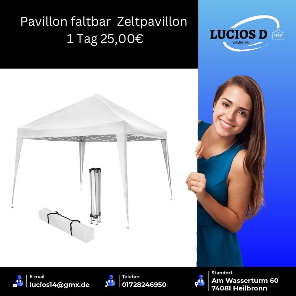 Faltpavillon Pavillon Zeltpavillon Sonnenschirm mieten in Heilbronn