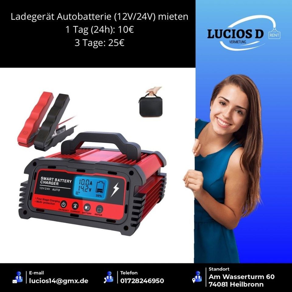 Startbatterie Starthilfe Ladegerät 12 24 V mieten in Heilbronn – 2