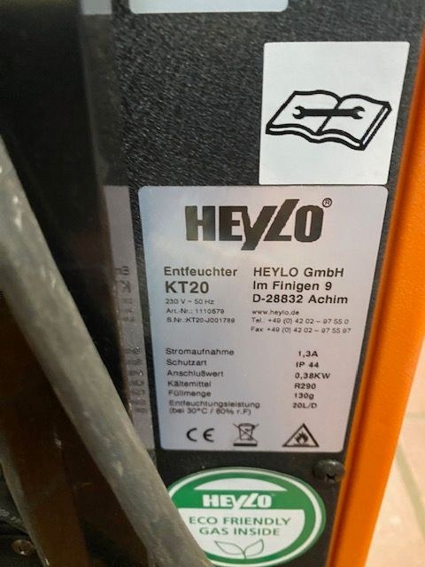 Bautrockner Luftentfeuchter Heylo KT20 mieten in Heiligenhaus – 4