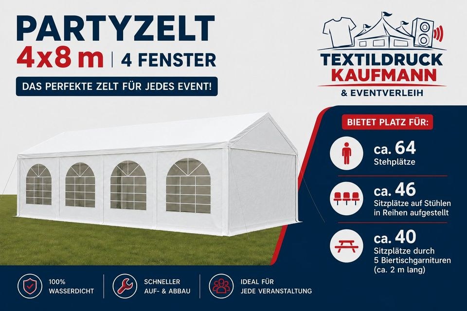 Partyzelt 4x8 m mieten in Ostrhauderfehn – für jedes Wetter