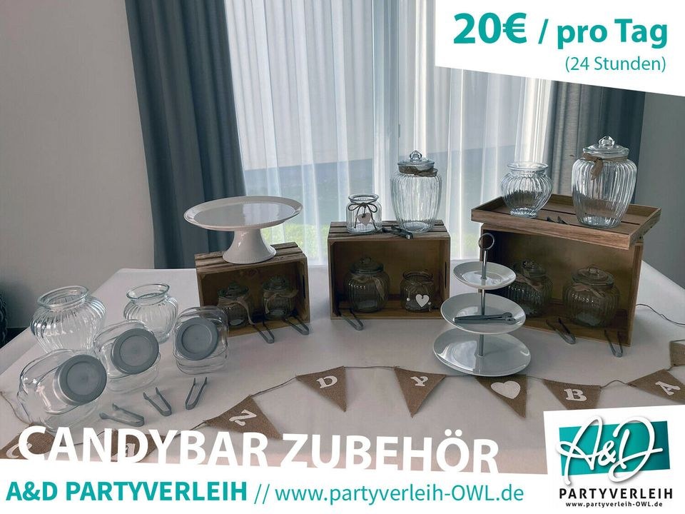 Candybar Zubehör Paket Candy Bar Naschbar Gläser mieten