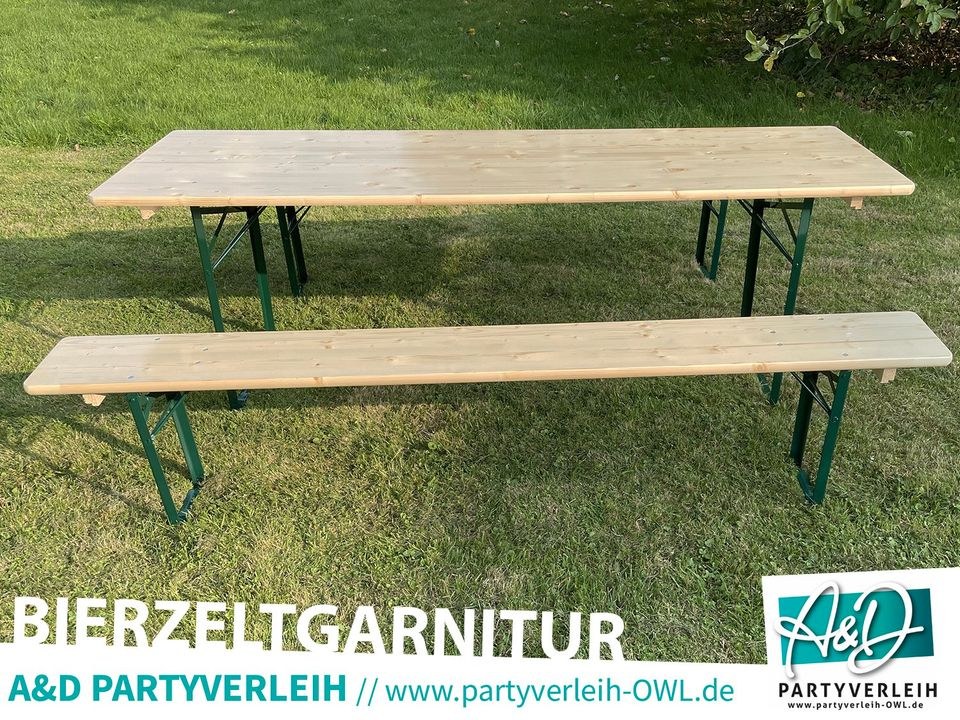 Bierzeltgarnitur extra breit Gartentisch mieten in Leopoldshöhe – 4