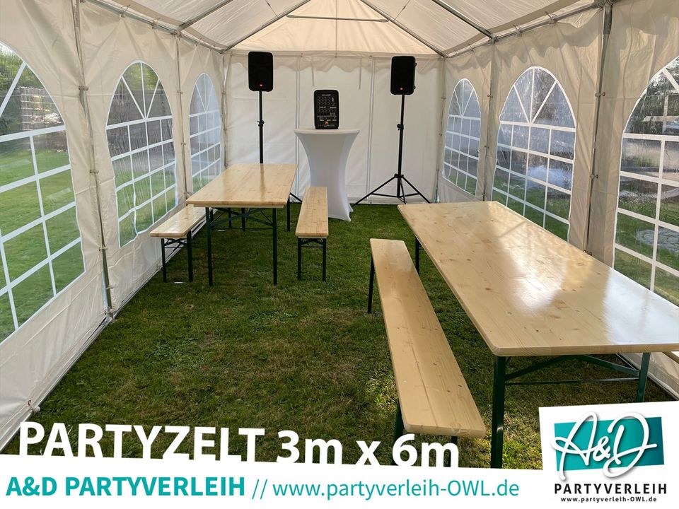 Partyzelt 3m x 6m Festzelt Bierzelt Zelt mieten in Leopoldshöhe – 4