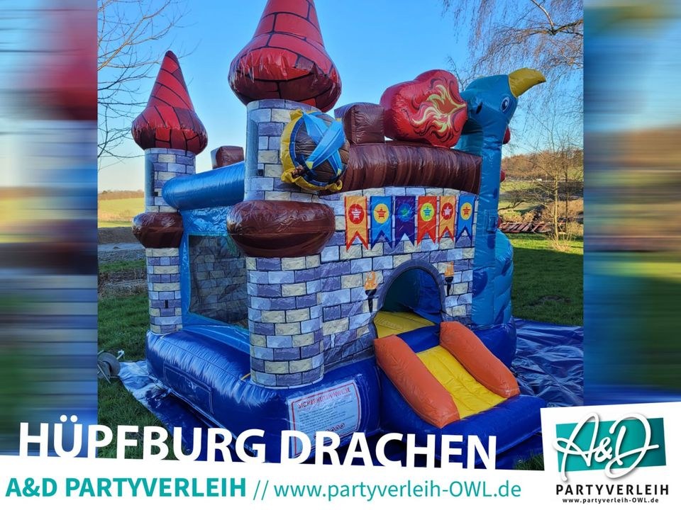 Hüpfburg Drachenland Rutsche mieten bei A&D Partyverleih OWL – 2