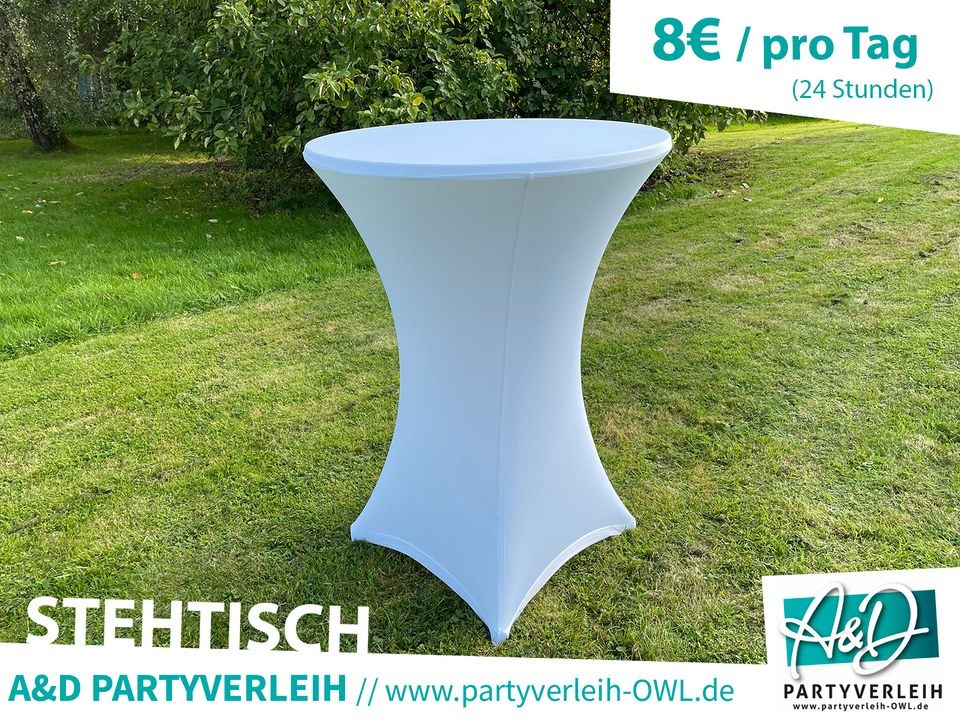 Stehtisch Gastrotisch Klapptisch Husse mieten bei A&D Partyverleih OWL
