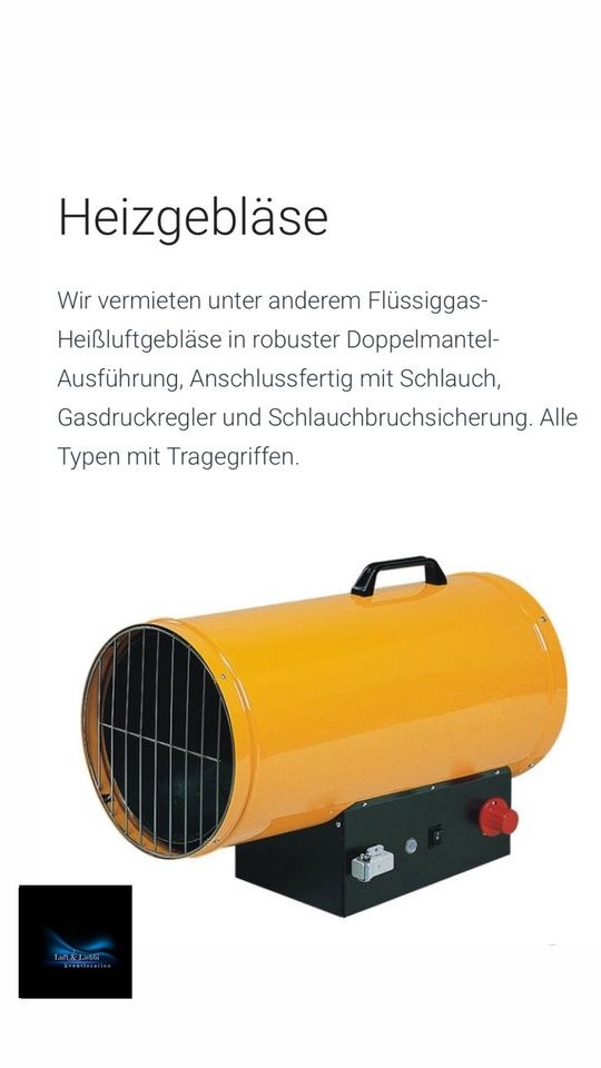 Heizstrahler Heizgebläse mieten in Dorsten – Wohlfühlklima auf Zeit