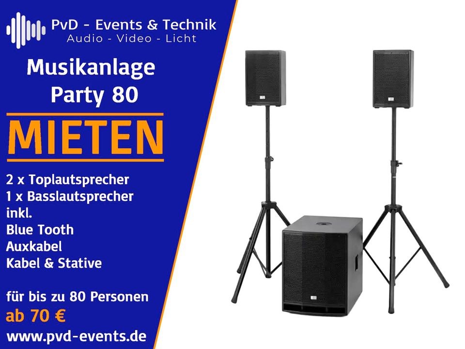 Musikanlage 80 Personen mieten bei DJ Luca Luca Lodder – Party-Sound