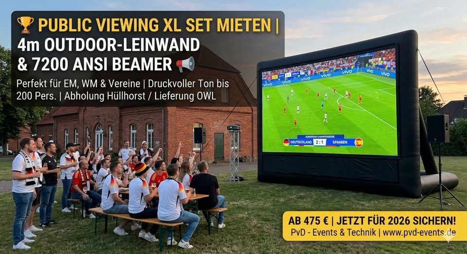 Public Viewing XL mieten in Hüllhorst – großes Bild für alle