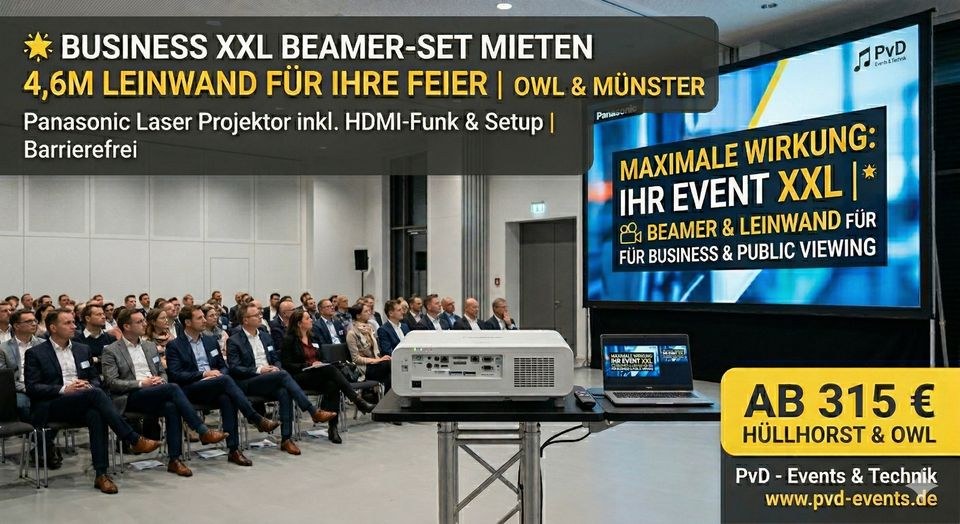 Business Beamer XXL mieten in Hüllhorst – für Präsentation & Filmabend