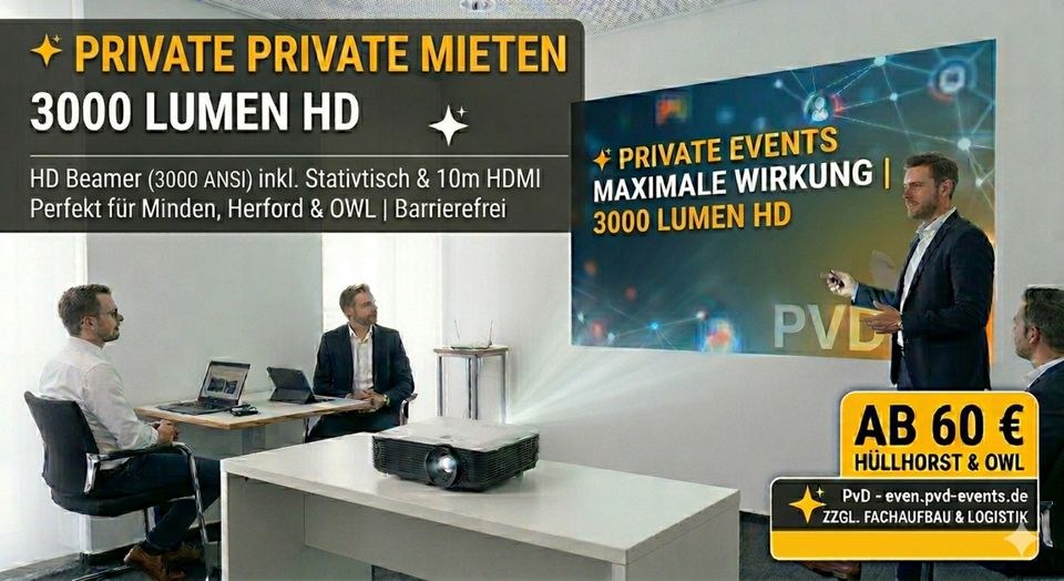 HD Beamer mieten in Hüllhorst – für Präsentation & Filmabend
