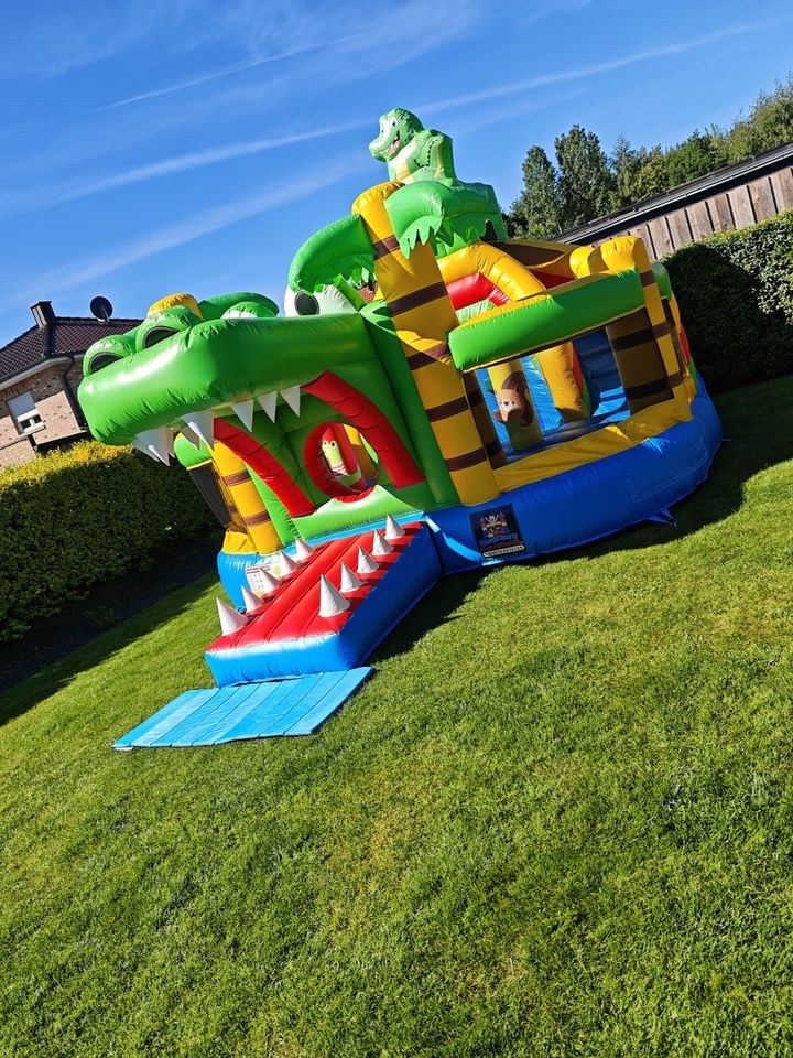 Hüpfburg Krokodil XXL Rutsche Kletterwand mieten bei Wilmes & Kotte – 3