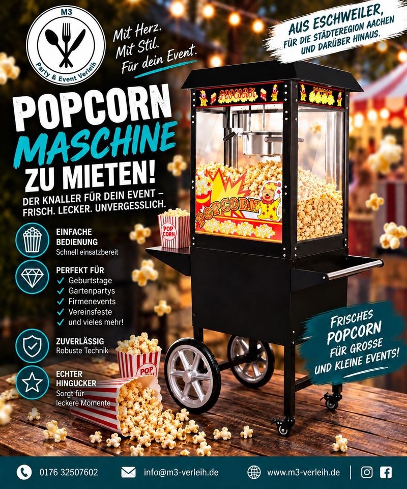 Popcornmaschine mieten in Eschweiler – Kino-Popcorn selbst gemacht