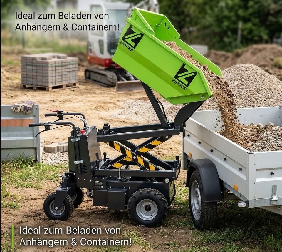 Zipper Minidumper Hochhubfunktion mieten bei Aleksandra