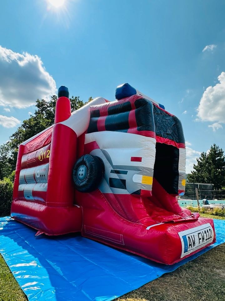 Hüpfburg Feuerwehr m Rutsche mieten bei Jumpy Hüpfburgenverleih – 2