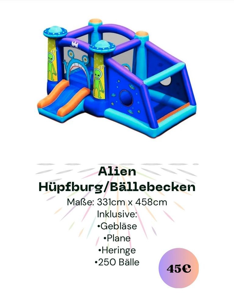 Alien Hüpfburg Kindergeburtstag mieten in Essen Freisenbruch