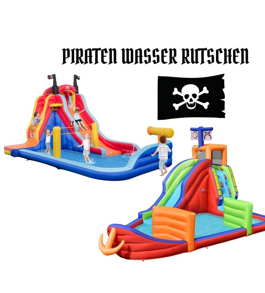 Piraten Wasserrutsche Hüpfburg Kindergeburtstag mieten