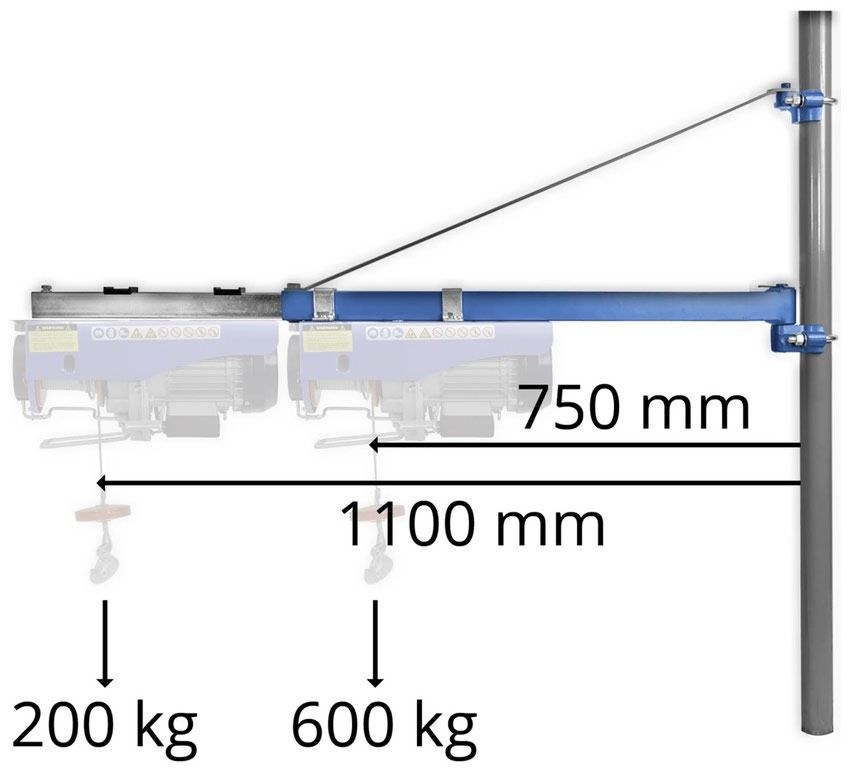 Seilzug Schwenkarm 200kg 5m 100kg 11m mieten bei Akbay Verleihservice – 2