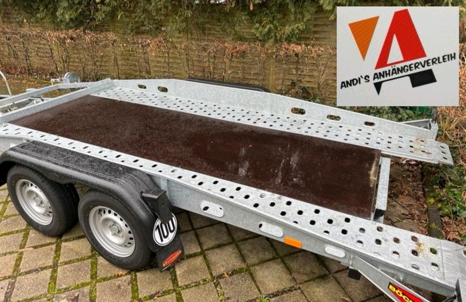 Auto Trailer Plattform Bau Tieflader Traktor mieten in Merchweiler – 2