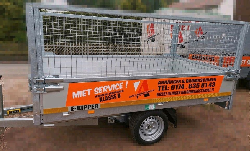 Anhänger Kipper KL B 1500 kg Garten Grünschnitt mieten in Merchweiler – 3