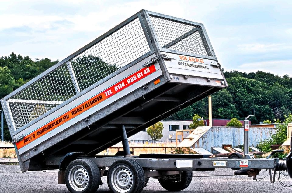 Anhänger 2to Kipper Brennholz Bauschutt mieten in Merchweiler
