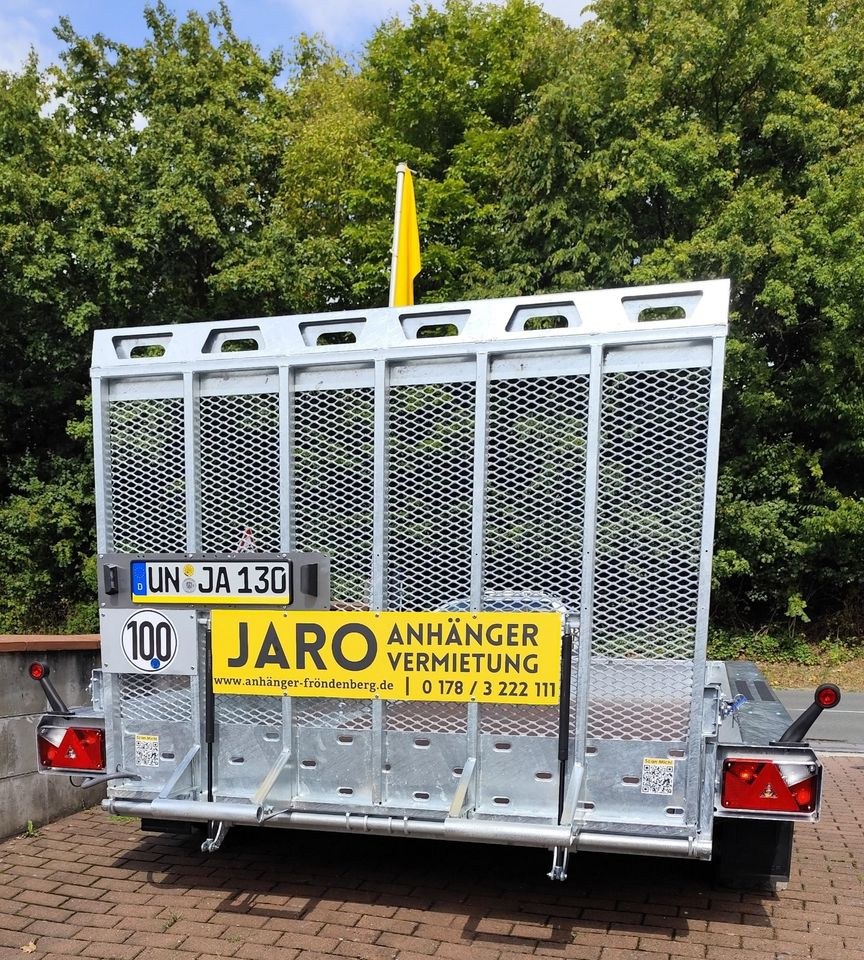 Baumaschinentransport Anhänger mieten bei JARO Anhängervermietung – 3