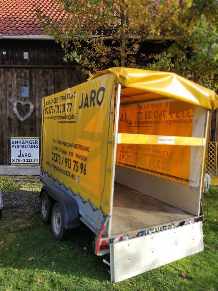 Anhänger Plane 2000 kg Umzug mieten bei JARO Anhängervermietung – 3