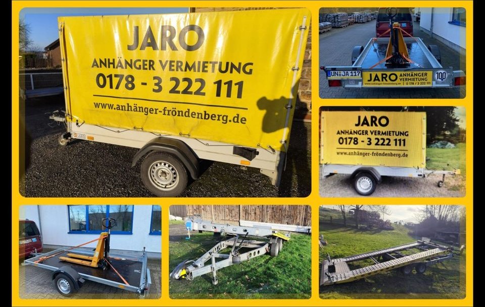 Anhänger flexibel unkompliziert mieten bei JARO Anhängervermietung