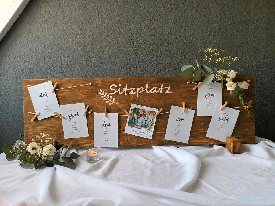 Sitzplan Schild Finde deinen Platz Hochzeitsdeko mieten – 2