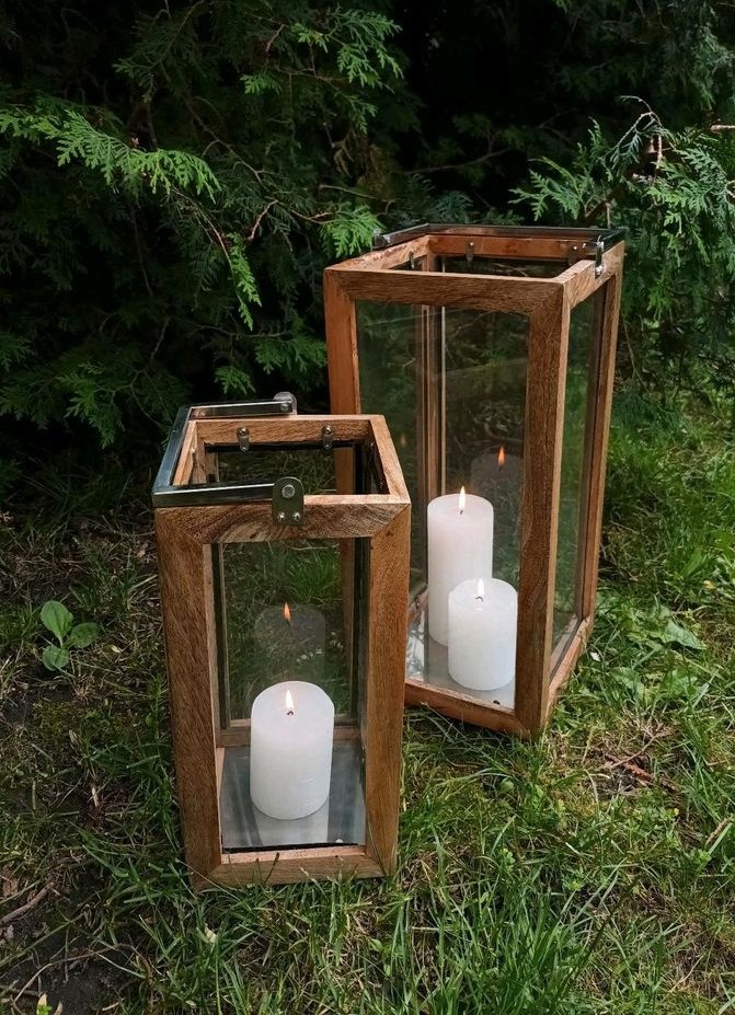 4x Laternen Holz Traubogendeko Hochzeitsdeko mieten – 3