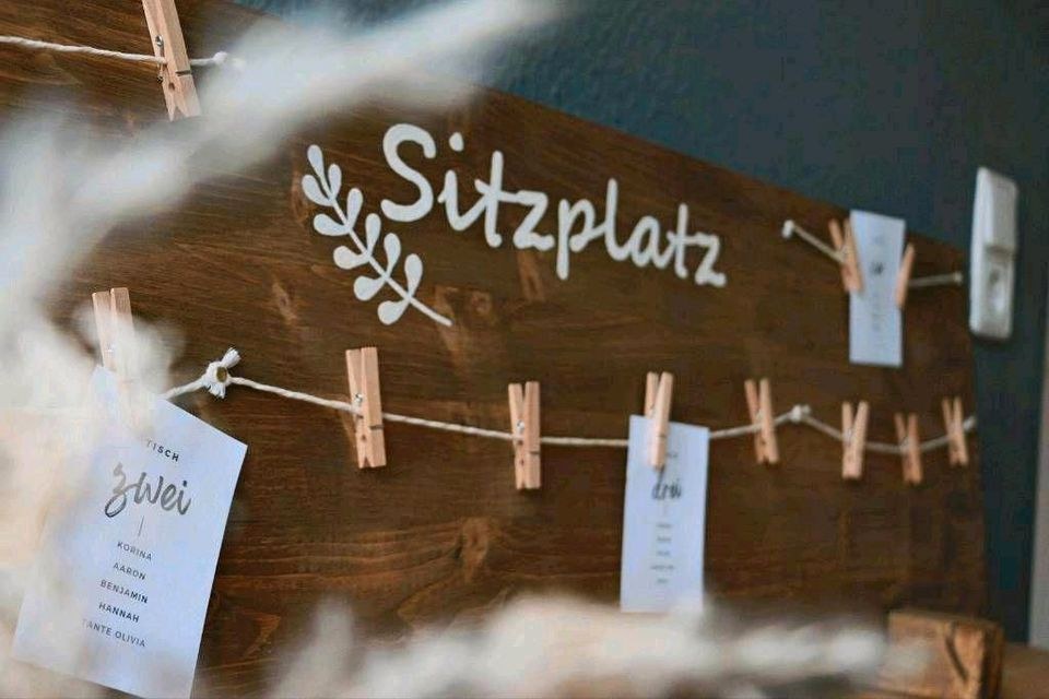 Sitzplan Schild Finde deinen Platz Hochzeitsdeko mieten
