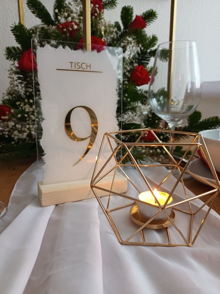 20x goldene geom Teelichter Kerzenhalter Deko mieten – 4