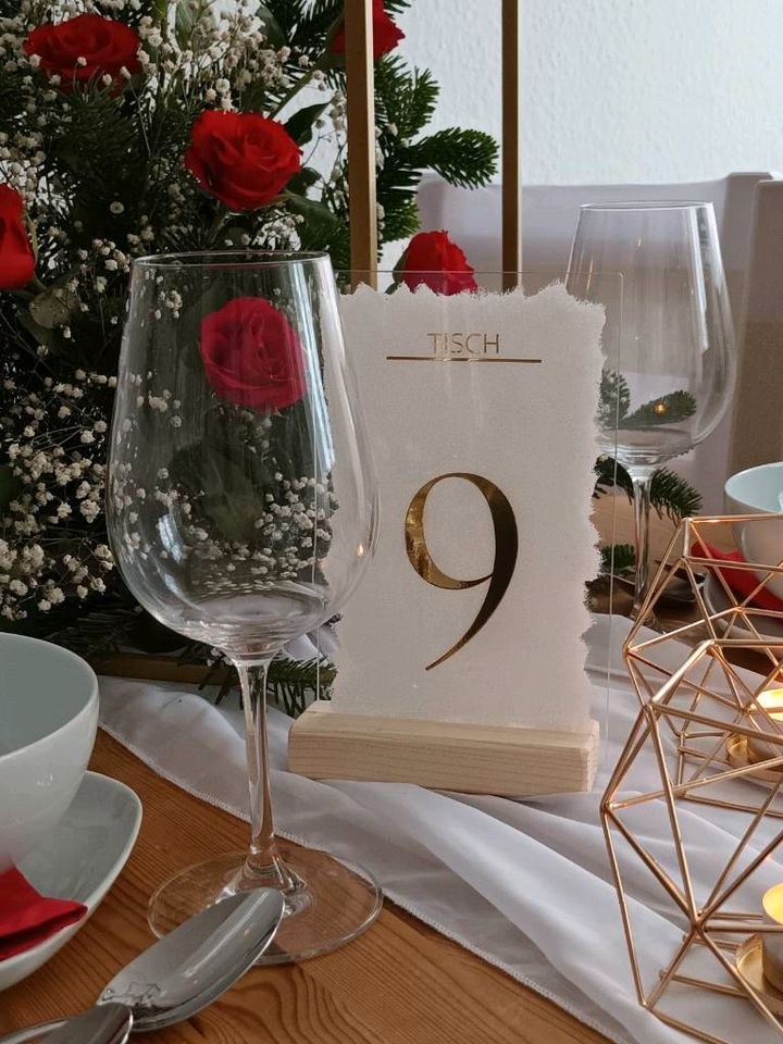 Tischnummern Set 1 16 weiß gold Acryl mieten bei Areletia-Weddings – 2