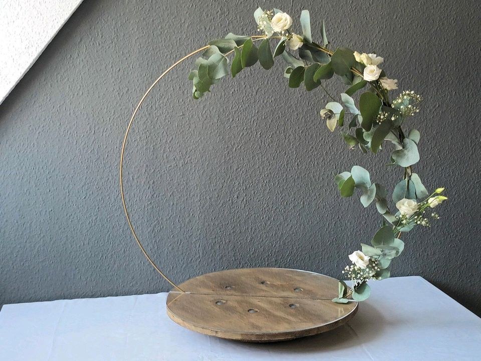 Tortenplatte goldener Ring Hochzeitsdekoration mieten – 2