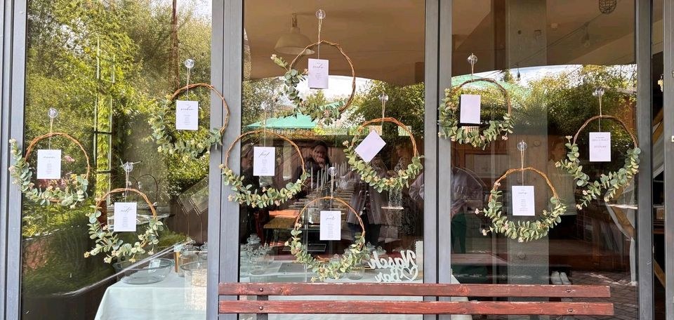 10x Weidenring Eukalyptus Sitzplan Hochzeitsdeko mieten – 3