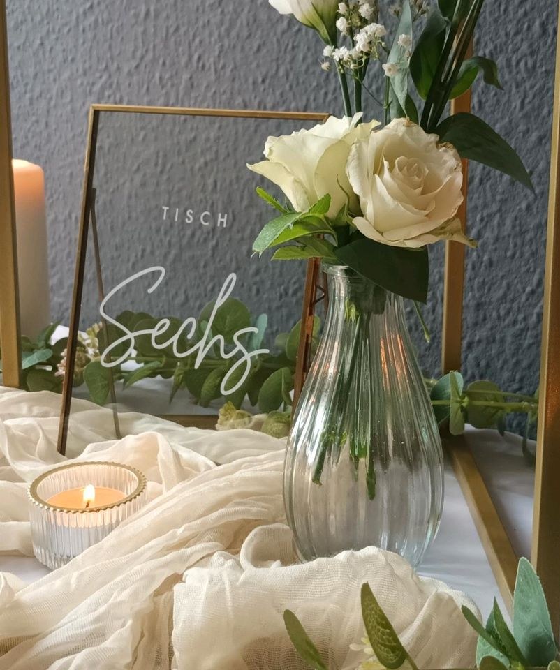 20x Glasvase Vase Muster Hochzeitsdeko mieten bei Areletia-Weddings