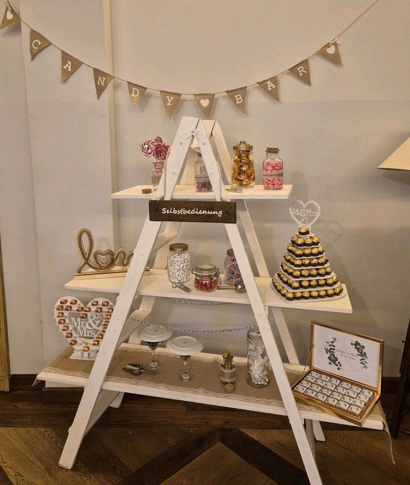 Leiterregal Candybar Hochzeitsdekoration mieten bei Areletia-Weddings – 2