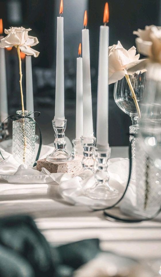 40x 24x Kerzenständer Glas Hochzeitsdekoration mieten