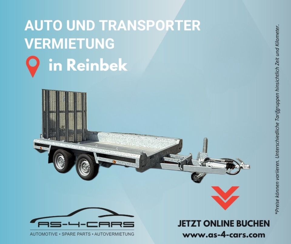 Anhänger Tieflader Baumaschinentransporter 85 mieten bei As-4-cars