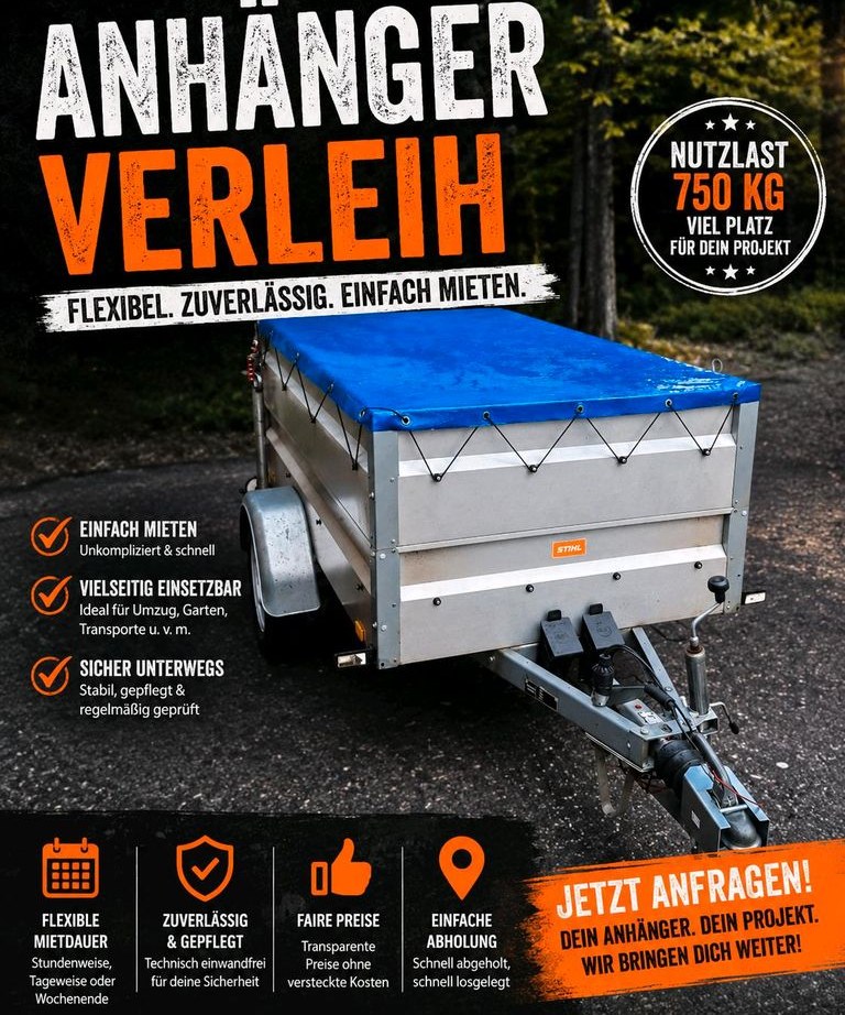 Anhänger Transport Grünschnitt Umzug 850kg mieten in Wennigsen