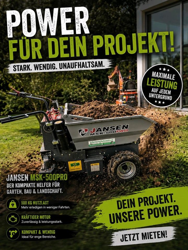 Dumper Motorschubkarre Jansen MSK 500 pro mieten in Wennigsen – 3